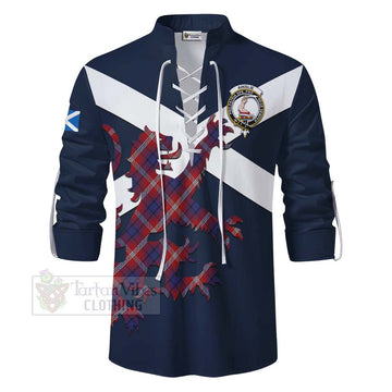 Ainslie Tartan Lion Rampant Ghillie Kilt Shirt Proudly Display Your Heritage with Alba Gu Brath and Clan Name