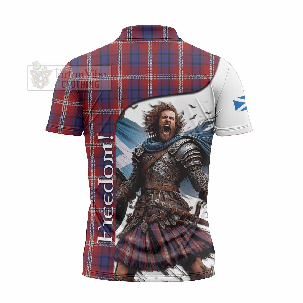 Tartan Vibes Clothing Ainslie Crest Tartan Zipper Polo Shirt Inspired by the Freedom of Scottish Warrior