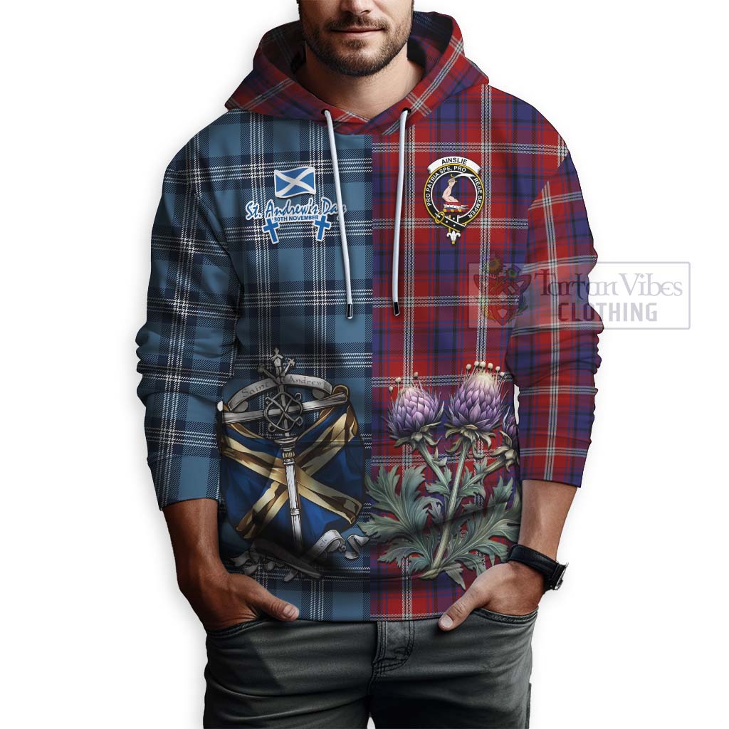 Tartan Vibes Clothing Ainslie Tartan Hoodie Happy St. Andrew's Day Half Tartan Style