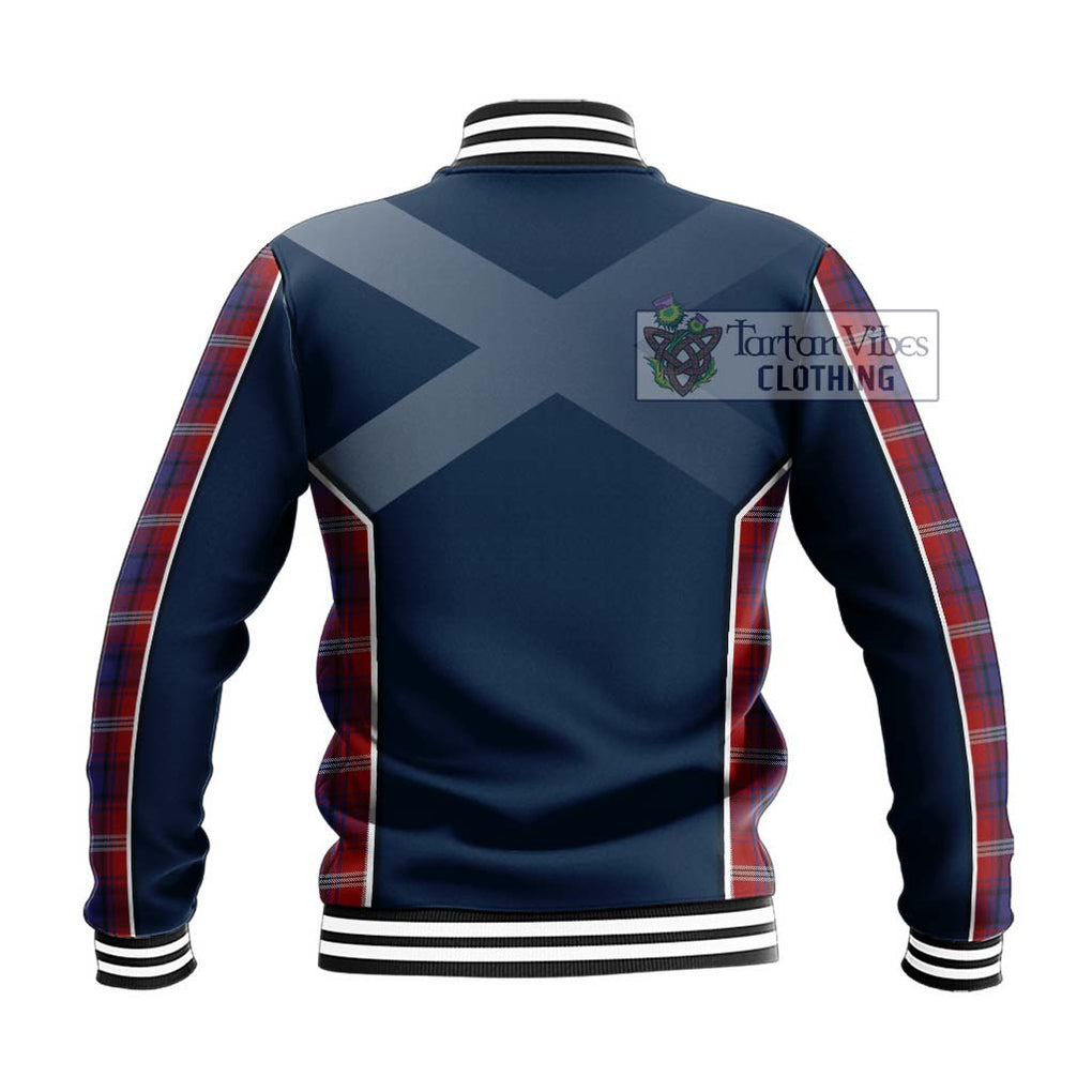 Ainslie Tartan Baseball Jacket with Family Crest and Lion Rampant Vibes Sport Style - Tartan Vibes Clothing