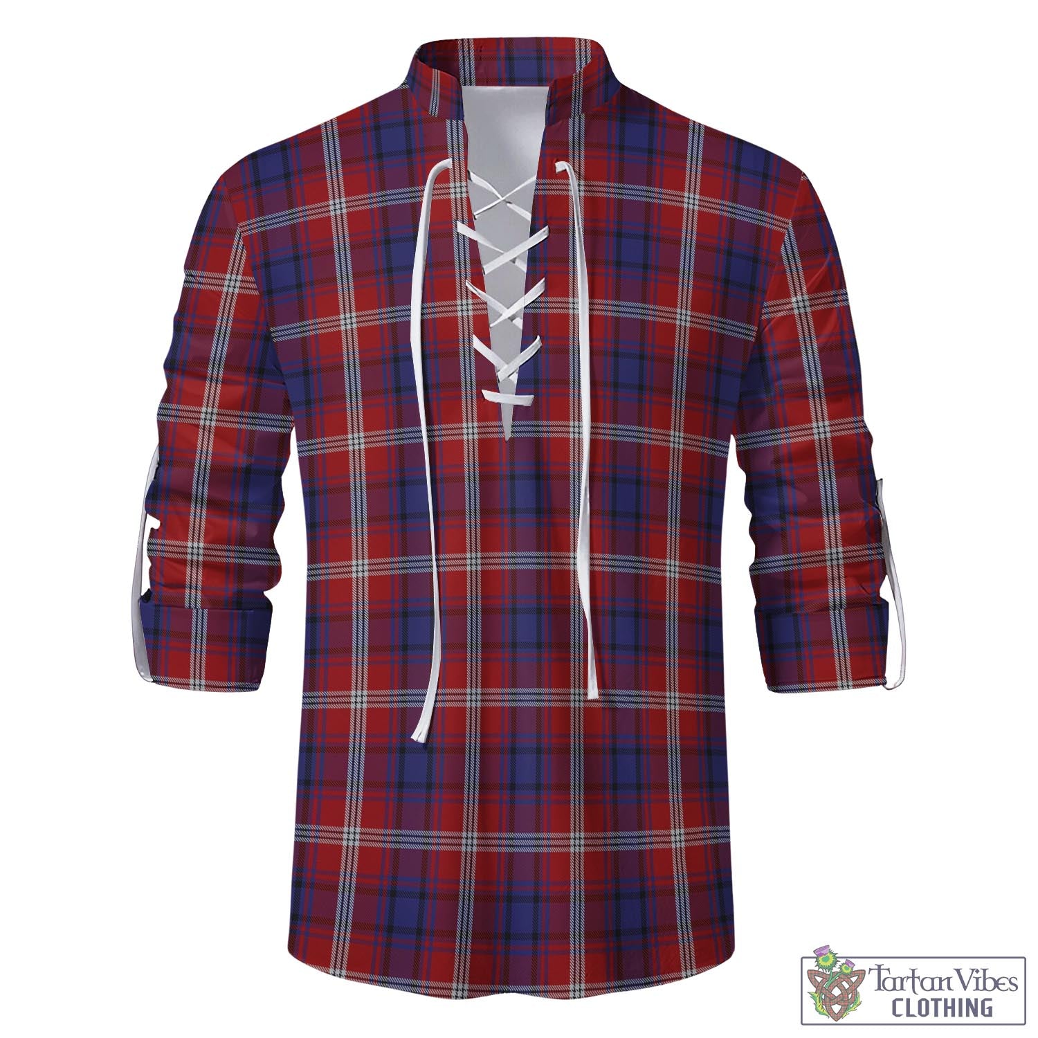 Ainslie Tartan Men's Scottish Traditional Jacobite Ghillie Kilt Shirt - Tartan Vibes Clothing