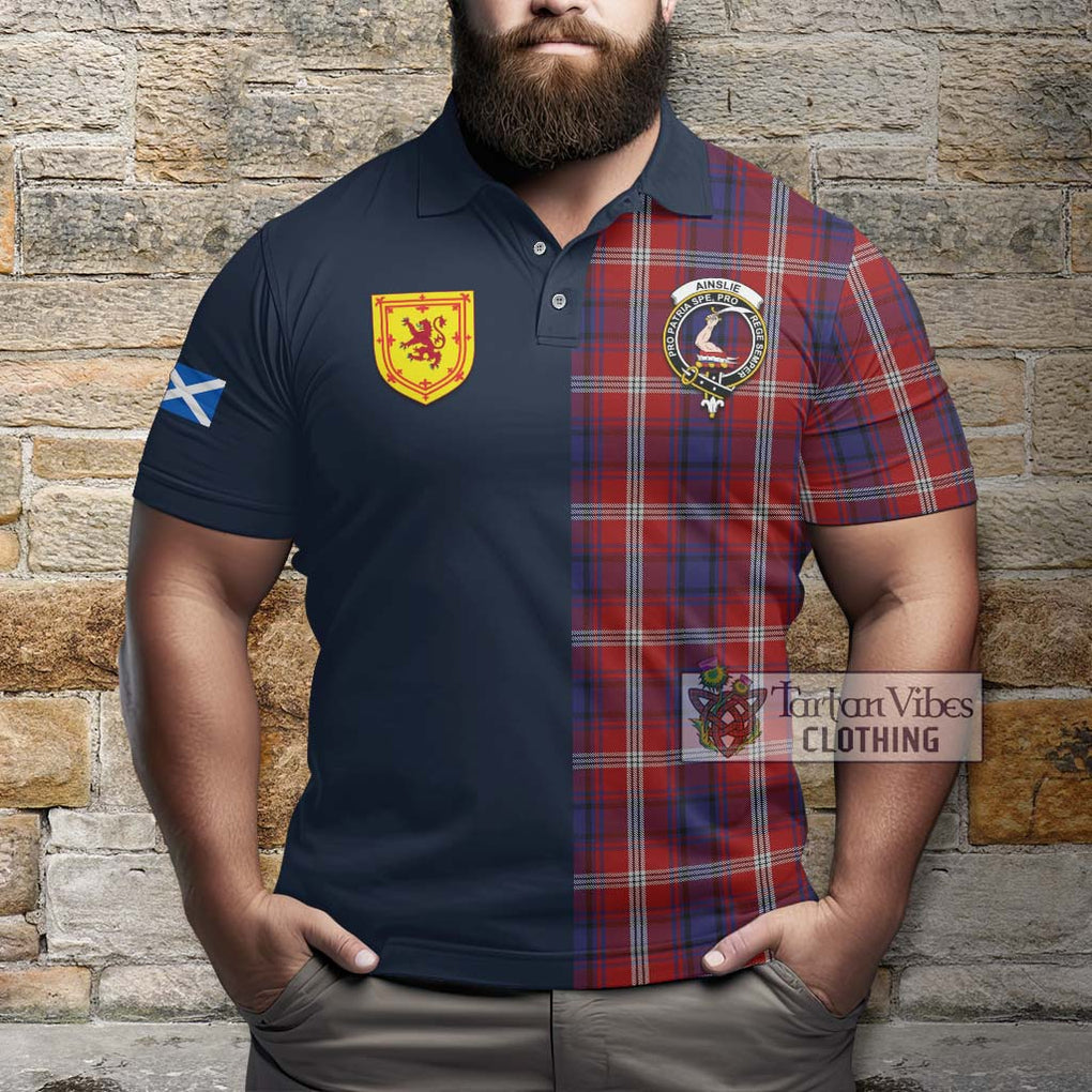 Tartan Vibes Clothing Ainslie Tartan Polo Shirt with Scottish Lion Royal Arm Half Style