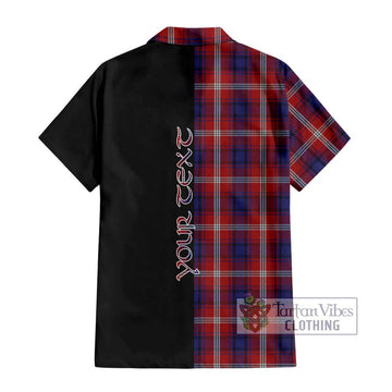 Ainslie Tartan Short Sleeve Button Shirt with Family Crest and Half Of Me Style