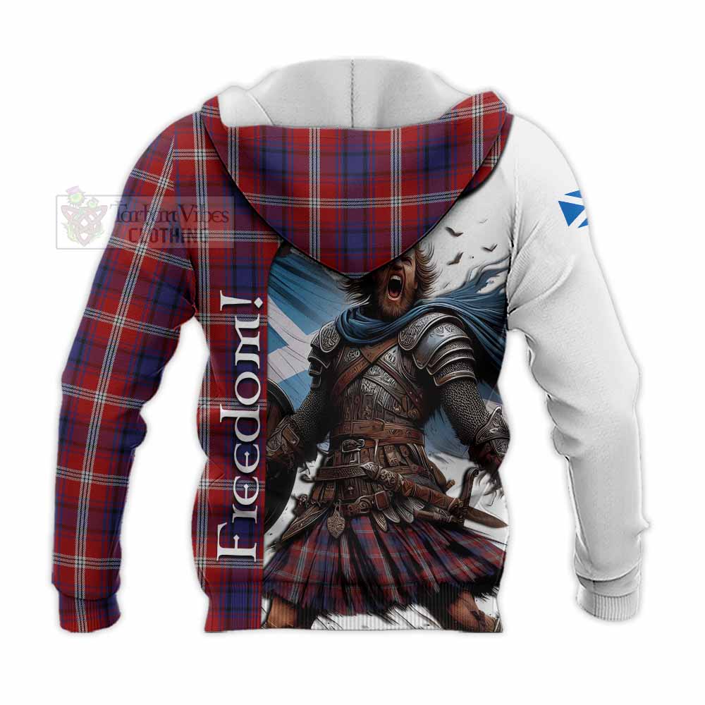 Tartan Vibes Clothing Ainslie Crest Tartan Knitted Hoodie Inspired by the Freedom of Scottish Warrior