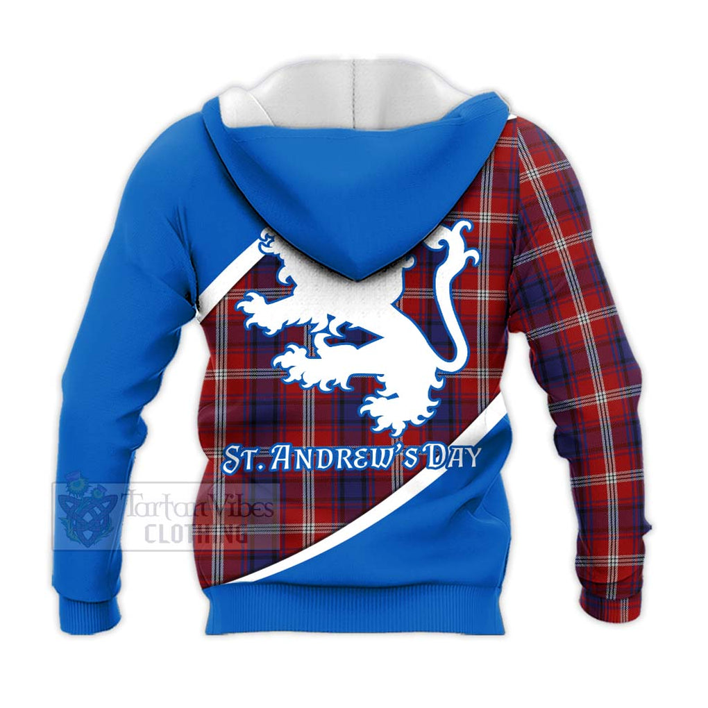 Tartan Vibes Clothing Ainslie Family Crest Tartan Knitted Hoodie Celebrate Saint Andrew's Day in Style