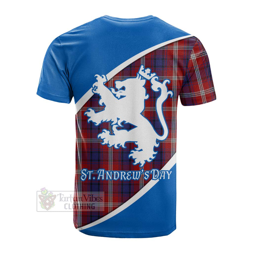 Tartan Vibes Clothing Ainslie Family Crest Tartan Cotton T-shirt Celebrate Saint Andrew's Day in Style