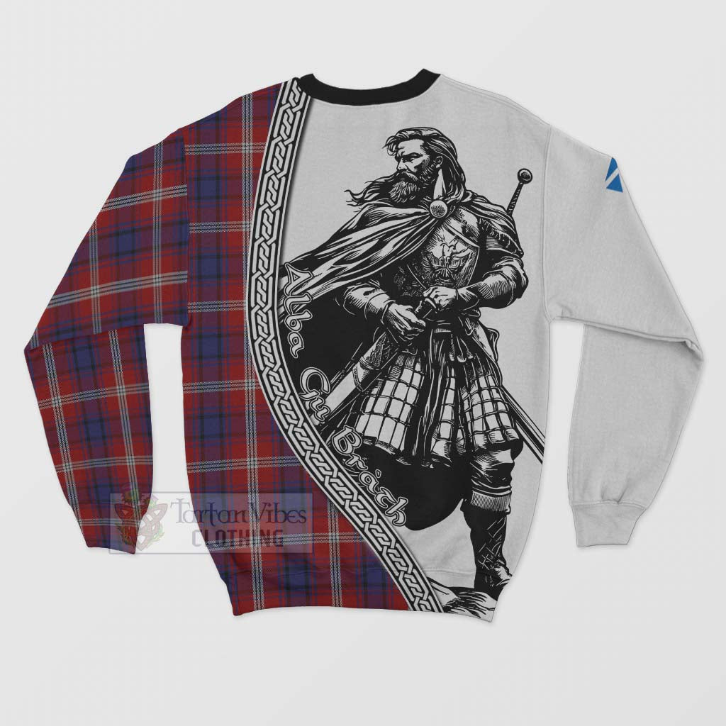 Tartan Vibes Clothing Ainslie Tartan Clan Crest Sweatshirt with Highlander Warrior Celtic Style