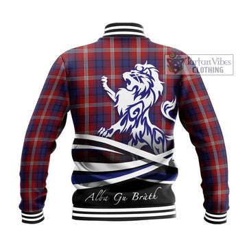 Ainslie Tartan Baseball Jacket with Alba Gu Brath Regal Lion Emblem