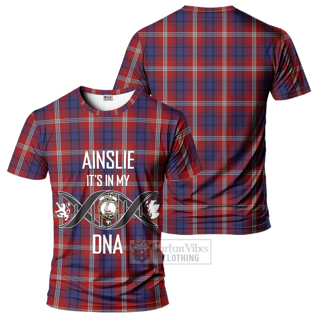 Ainslie Tartan T-Shirt with Family Crest DNA In Me Style - Tartan Vibes Clothing