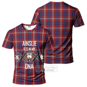 Ainslie Tartan T-Shirt with Family Crest DNA In Me Style