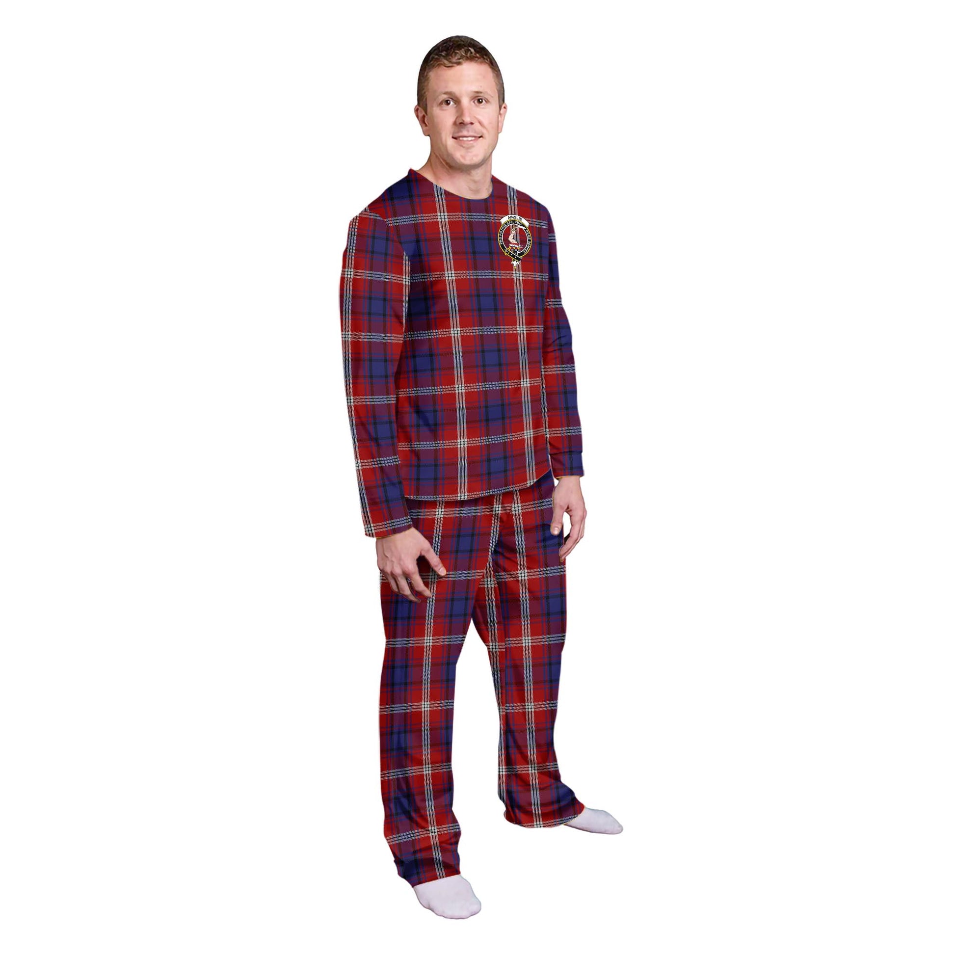 Ainslie Tartan Pajamas Family Set with Family Crest - Tartanvibesclothing