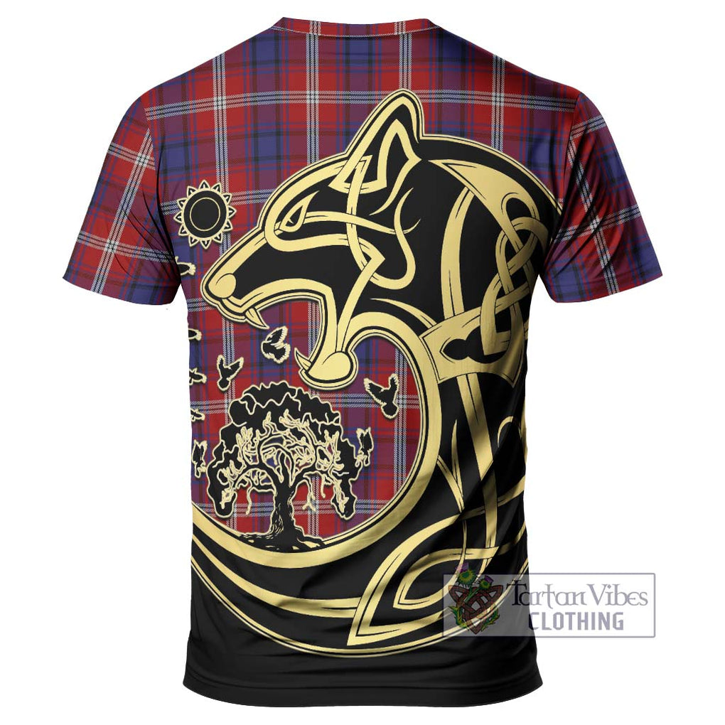 Ainslie Tartan T-Shirt with Family Crest Celtic Wolf Style - Tartan Vibes Clothing