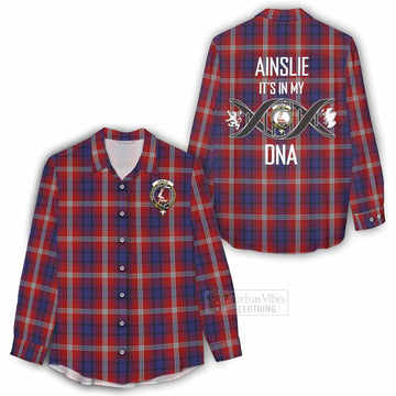 Ainslie Tartan Women's Casual Shirt with Family Crest DNA In Me Style