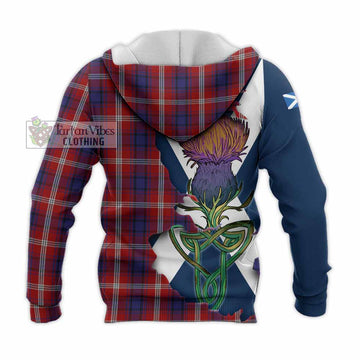 Ainslie Tartan Family Crest Knitted Hoodie Scottish Thistle Celtic Inspired - Tartan Vibes Clothing
