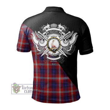 Ainslie Tartan Polo Shirt with Family Crest and Military Logo Style