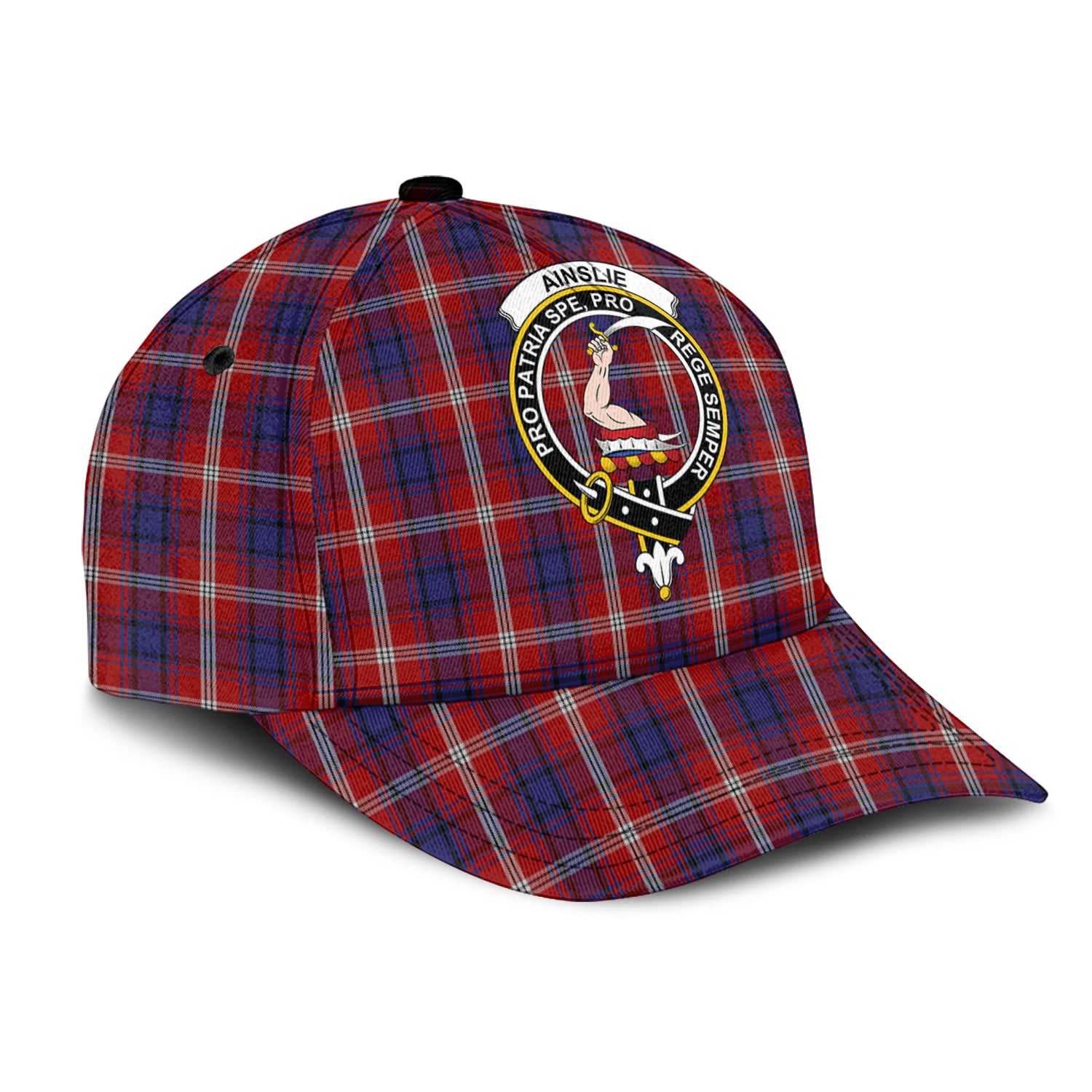 Ainslie Tartan Classic Cap with Family Crest - Tartan Vibes Clothing