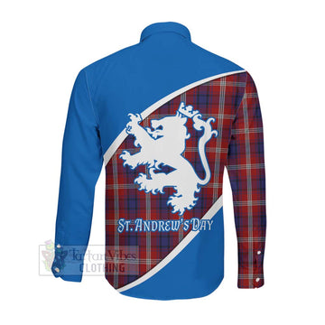 Ainslie Family Crest Tartan Long Sleeve Button Shirt Celebrate Saint Andrew's Day in Style