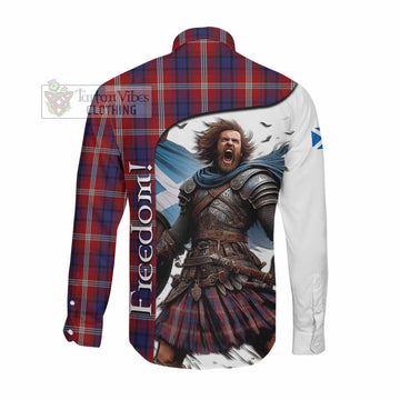 Ainslie Crest Tartan Long Sleeve Button Shirt Inspired by the Freedom of Scottish Warrior