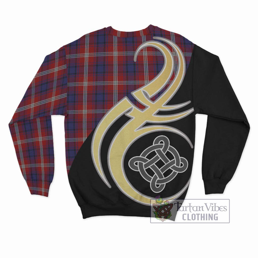 Ainslie Tartan Sweatshirt with Family Crest and Celtic Symbol Style - Tartan Vibes Clothing