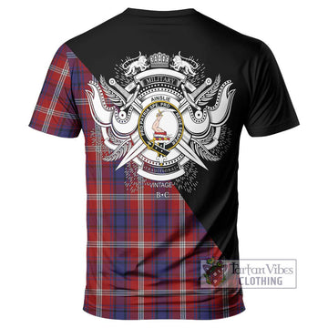 Ainslie Tartan T-Shirt with Family Crest and Military Logo Style