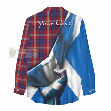 Ainslie Tartan Women's Casual Shirt with Family Crest Scotland Patriotic Style