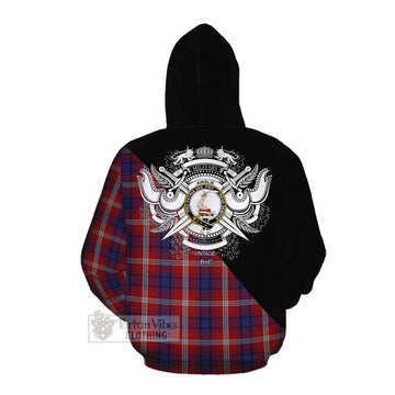 Ainslie Tartan Cotton Hoodie with Family Crest and Military Logo Style