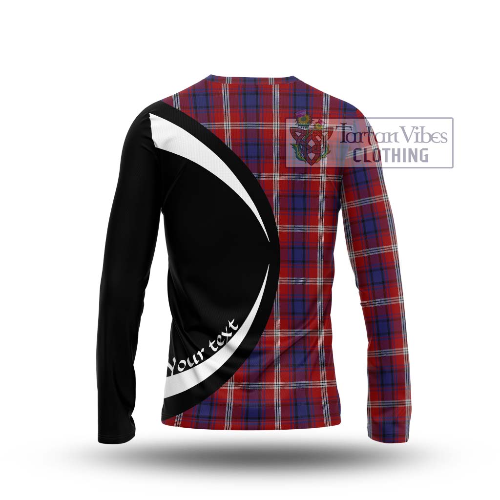 Ainslie Tartan Long Sleeve T-Shirt with Family Crest Circle Style - Tartan Vibes Clothing