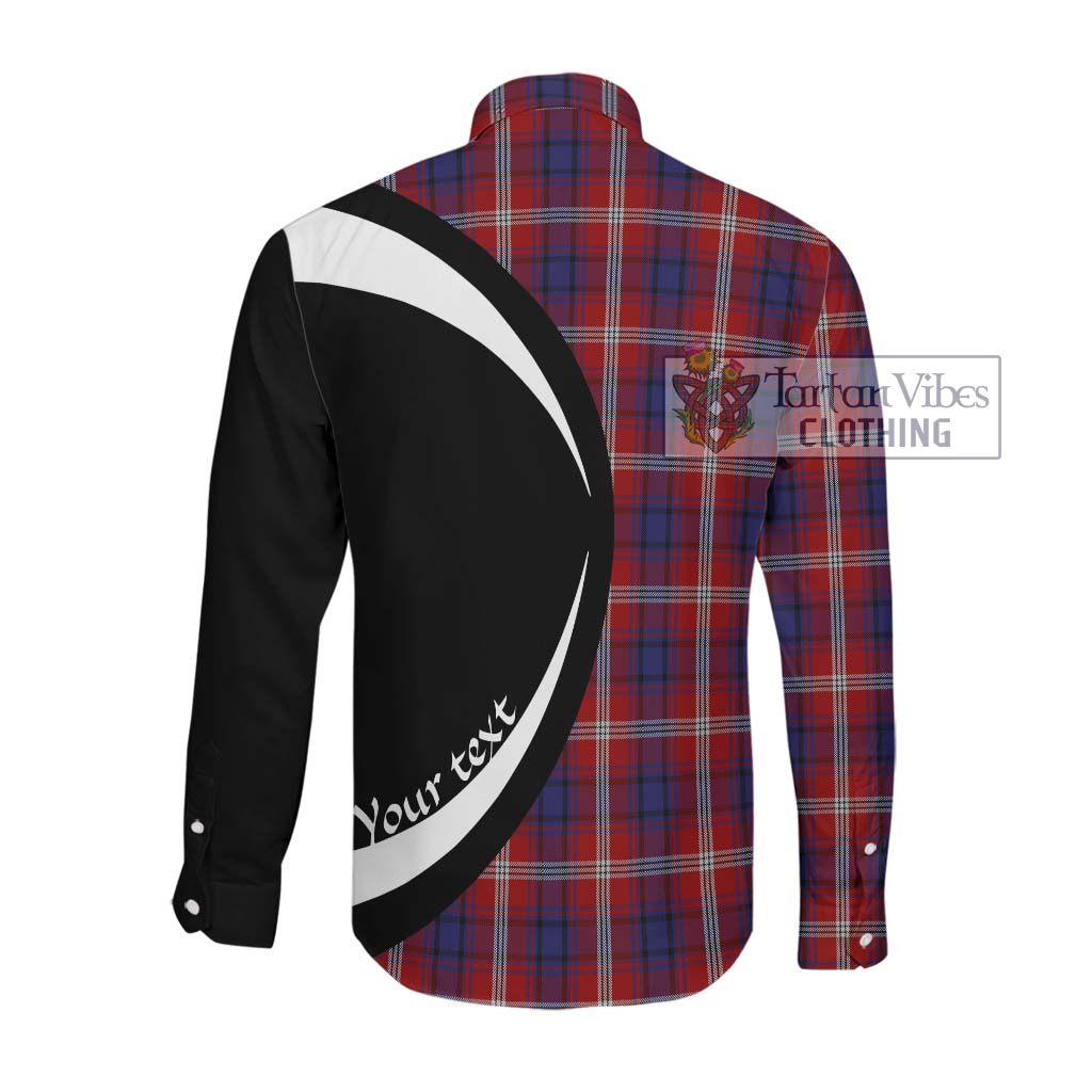 Ainslie Tartan Long Sleeve Button Up with Family Crest Circle Style Men's Shirt - Tartan Vibes Clothing