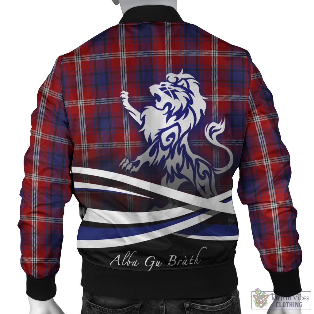 Tartan Vibes Clothing Ainslie Tartan Bomber Jacket with Alba Gu Brath Regal Lion Emblem