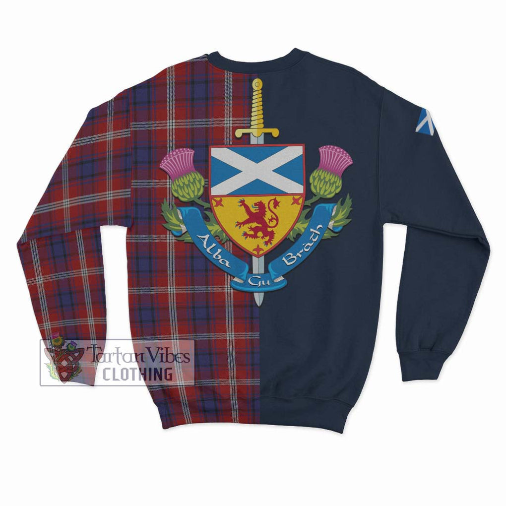 Tartan Vibes Clothing Ainslie Tartan Sweatshirt with Scottish Lion Royal Arm Half Style