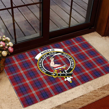 Ainslie Tartan Door Mat with Family Crest