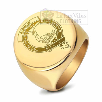 Ainslie Clan Crest Engraved Ring