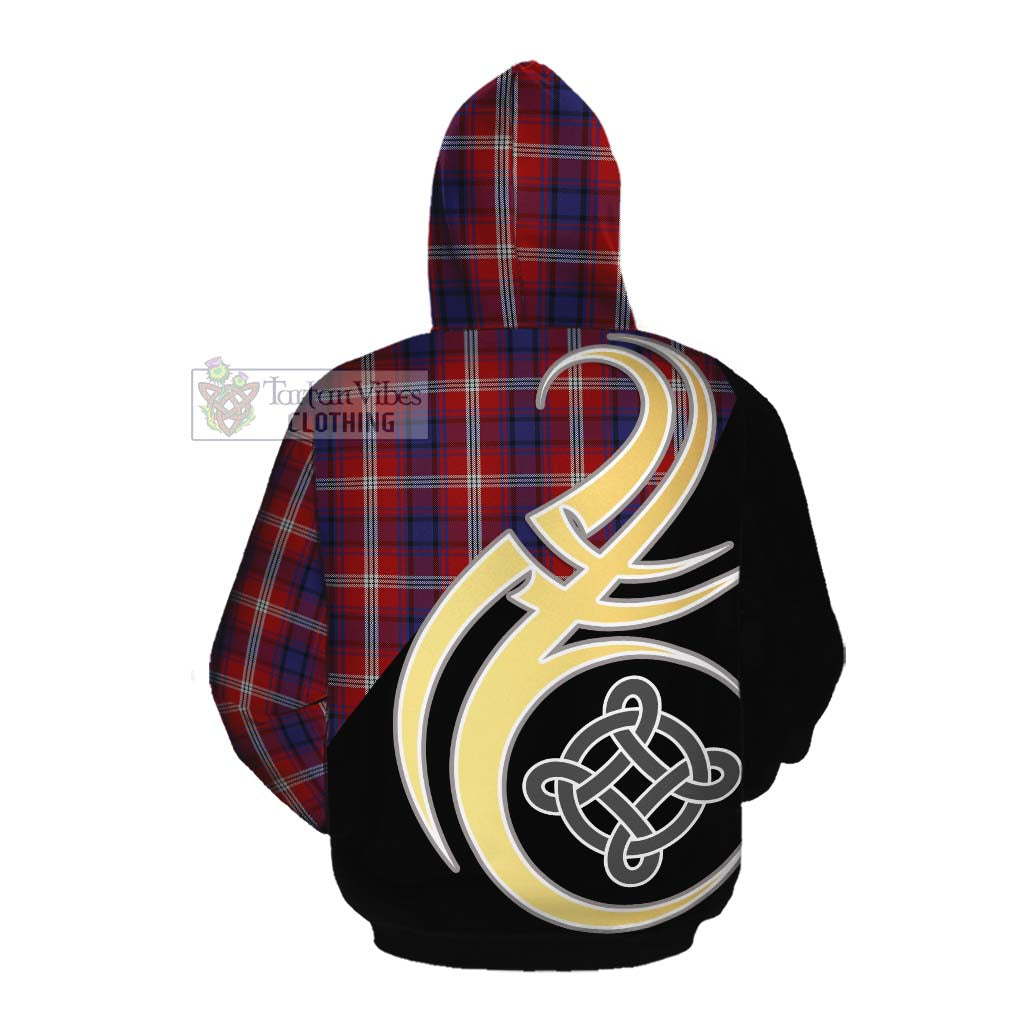 Tartan Vibes Clothing Ainslie Tartan Cotton Hoodie with Family Crest and Celtic Symbol Style