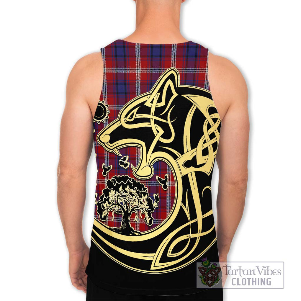 Ainslie Tartan Men's Tank Top with Family Crest Celtic Wolf Style - Tartan Vibes Clothing