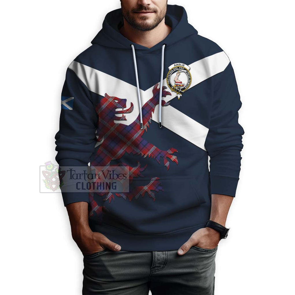 Tartan Vibes Clothing Ainslie Tartan Lion Rampant Hoodie – Proudly Display Your Heritage with Alba Gu Brath and Clan Name