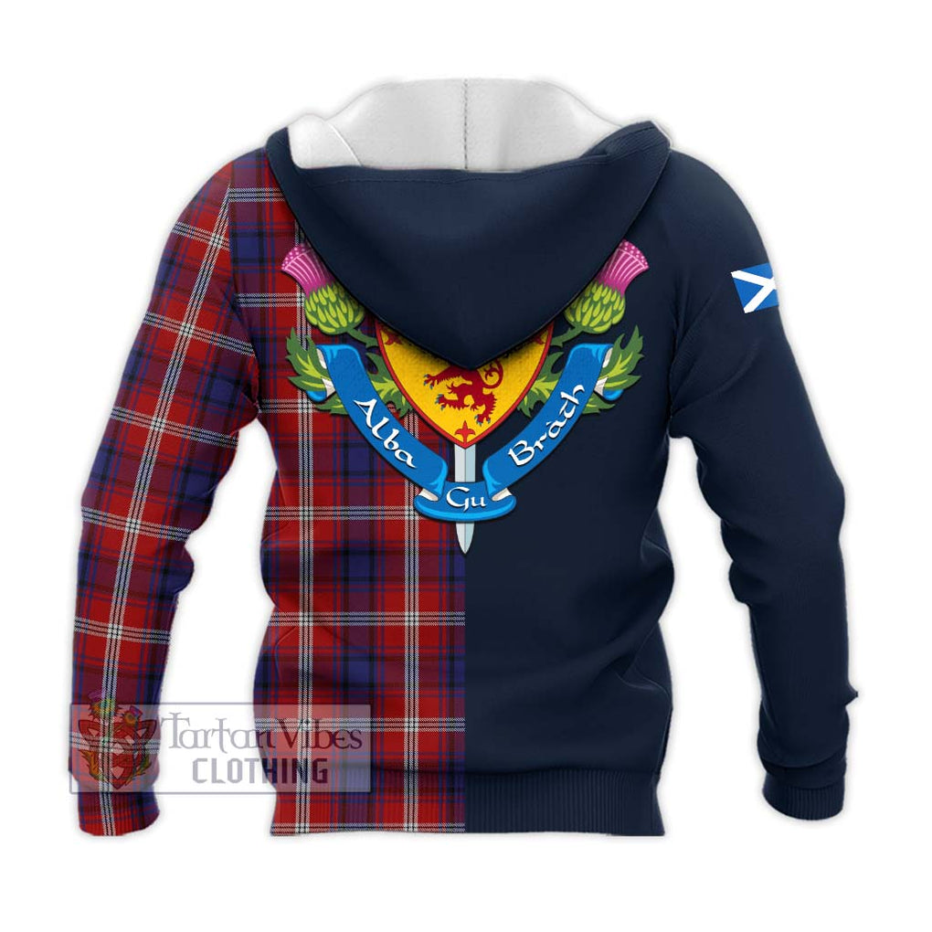 Tartan Vibes Clothing Ainslie Tartan Knitted Hoodie with Scottish Lion Royal Arm Half Style