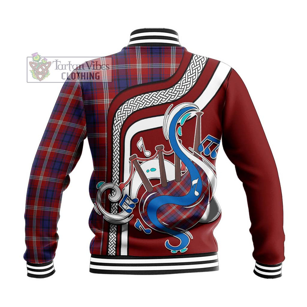 Tartan Vibes Clothing Ainslie Tartan Baseball Jacket with Epic Bagpipe Style