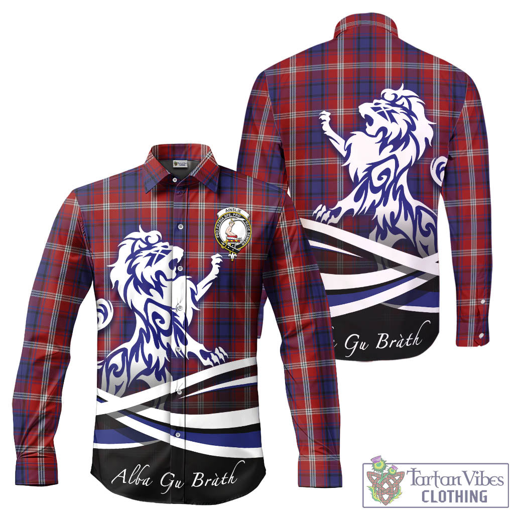 ainslie-tartan-long-sleeve-button-up-shirt-with-alba-gu-brath-regal-lion-emblem