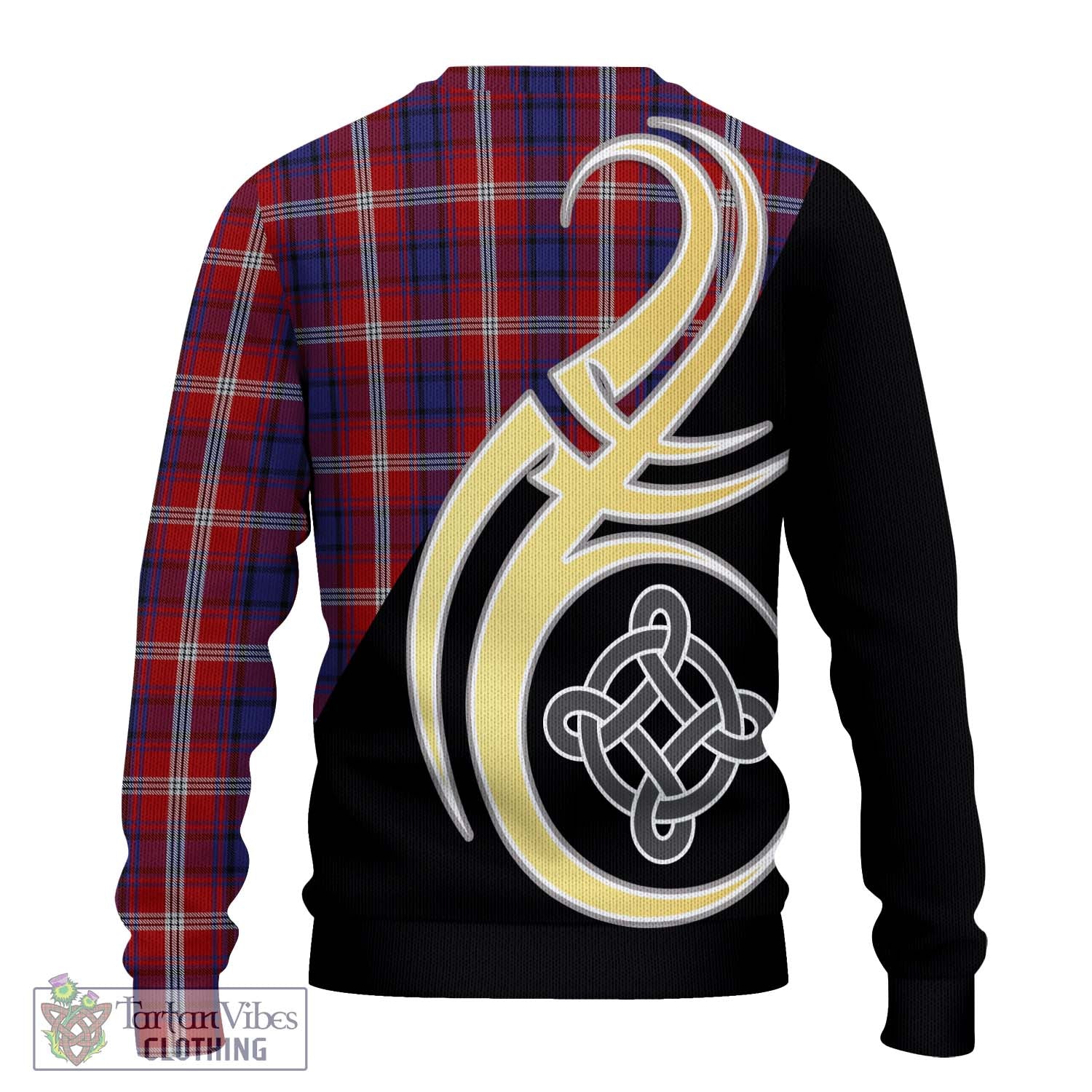 Ainslie Tartan Knitted Sweater with Family Crest and Celtic Symbol Style - Tartan Vibes Clothing