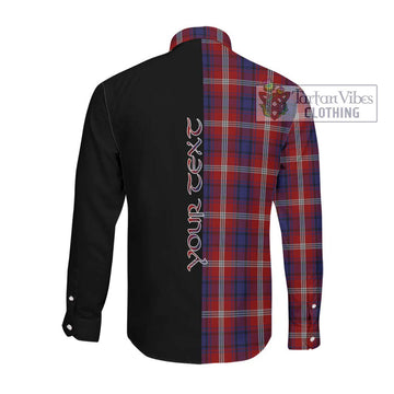 Ainslie Tartan Long Sleeve Button Shirt with Family Crest and Half Of Me Style