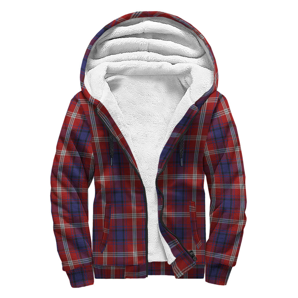 Ainslie Tartan Sherpa Hoodie with Family Crest - Tartanvibesclothing