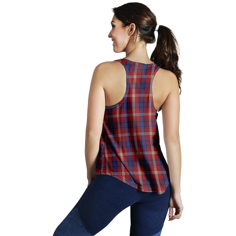 Ainslie Tartan Women Racerback Tanks with Family Crest - Tartanvibesclothing