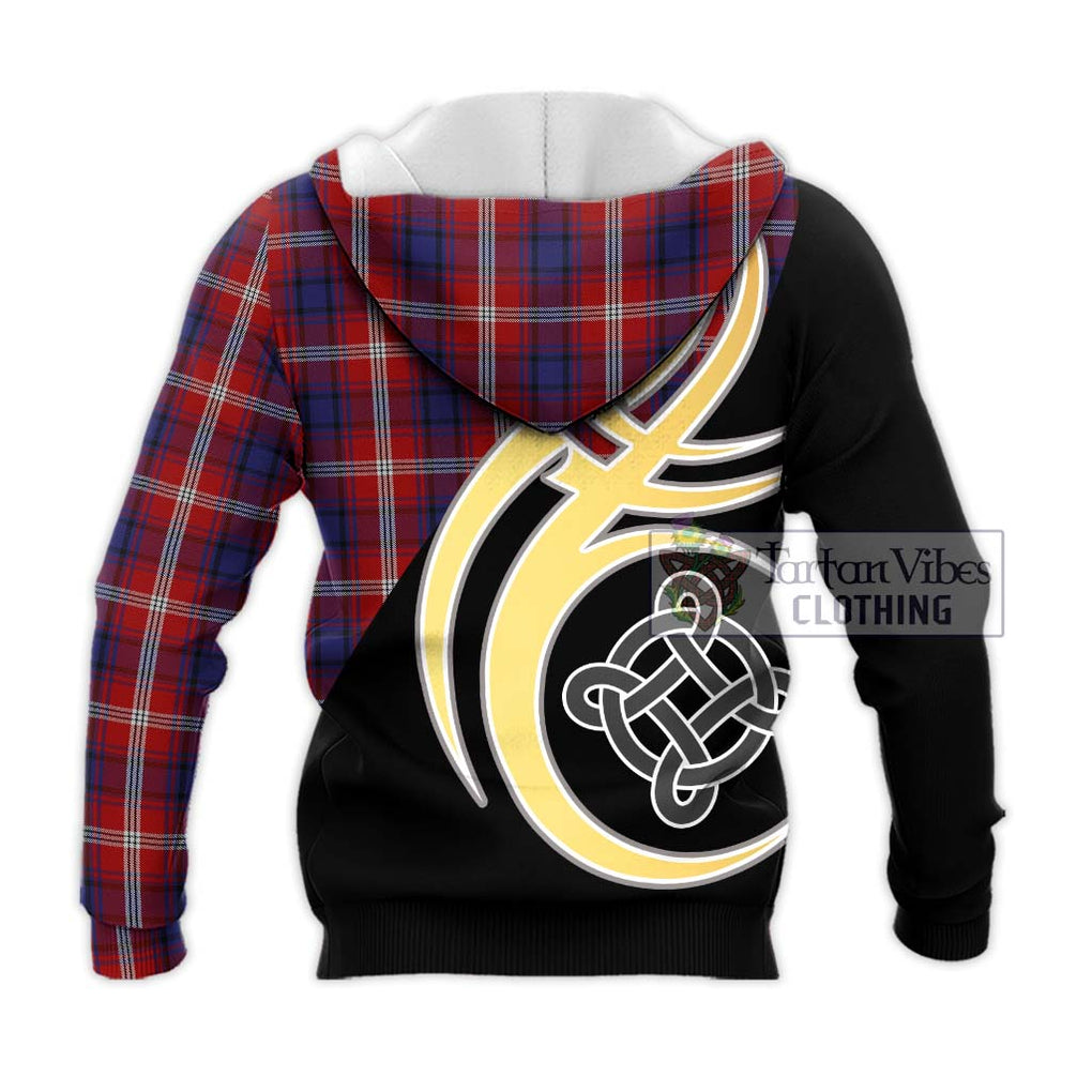 Ainslie Tartan Knitted Hoodie with Family Crest and Celtic Symbol Style - Tartan Vibes Clothing