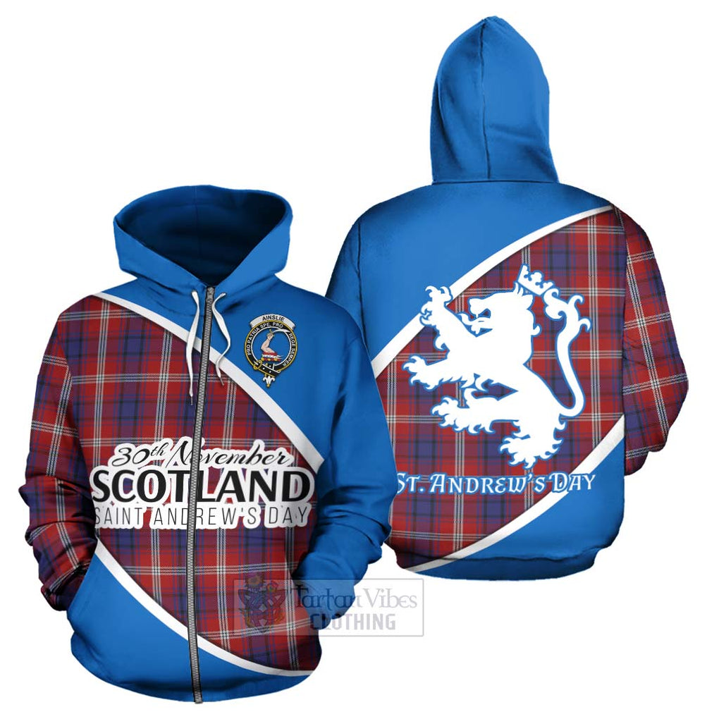 Tartan Vibes Clothing Ainslie Family Crest Tartan Hoodie Celebrate Saint Andrew's Day in Style