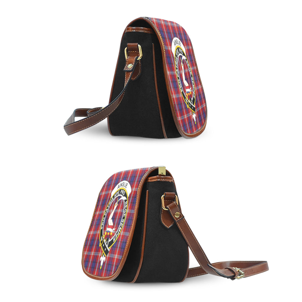 Ainslie Tartan Saddle Bag with Family Crest - Tartan Vibes Clothing