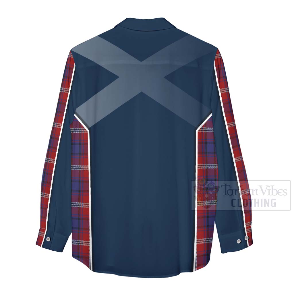 Tartan Vibes Clothing Ainslie Tartan Women's Casual Shirt with Family Crest and Scottish Thistle Vibes Sport Style