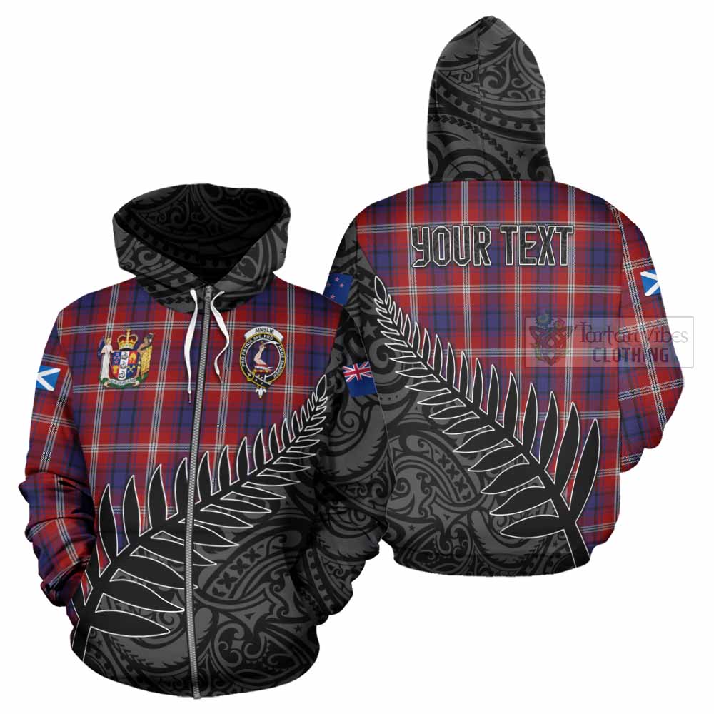 Tartan Vibes Clothing Ainslie Crest Tartan Hoodie with New Zealand Silver Fern Half Style