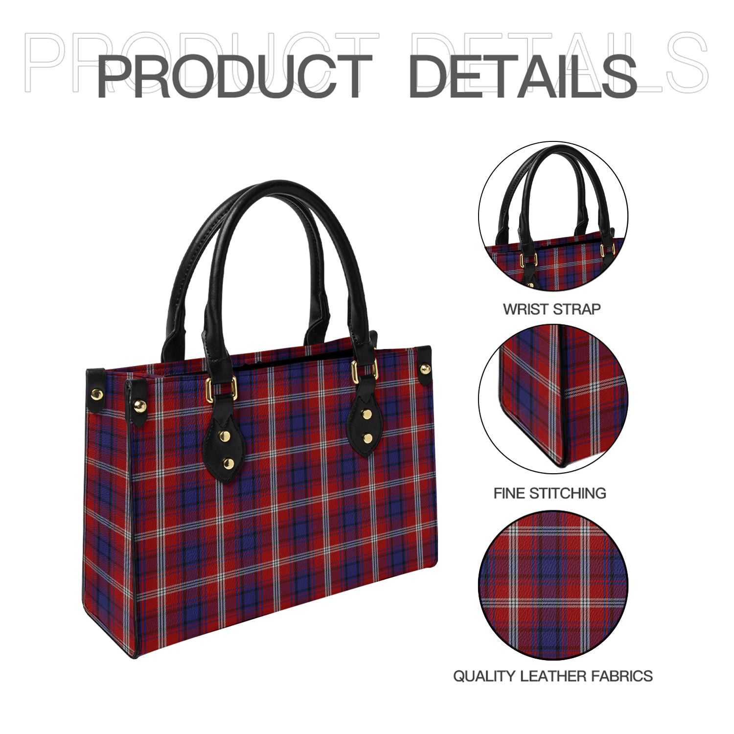 Ainslie Tartan Leather Bag - Tartanvibesclothing