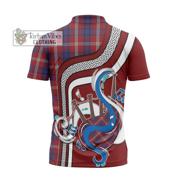 Ainslie Tartan Zipper Polo Shirt with Epic Bagpipe Style