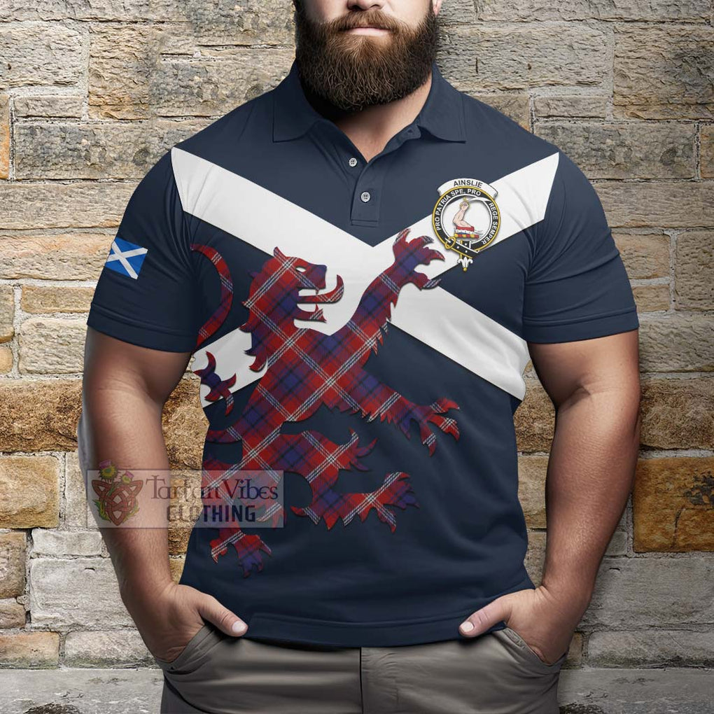 Tartan Vibes Clothing Ainslie Tartan Lion Rampant Polo Shirt – Proudly Display Your Heritage with Alba Gu Brath and Clan Name